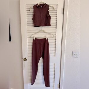 Alo Yoga Thermal Waffle Knit Matching Two-Piece Set